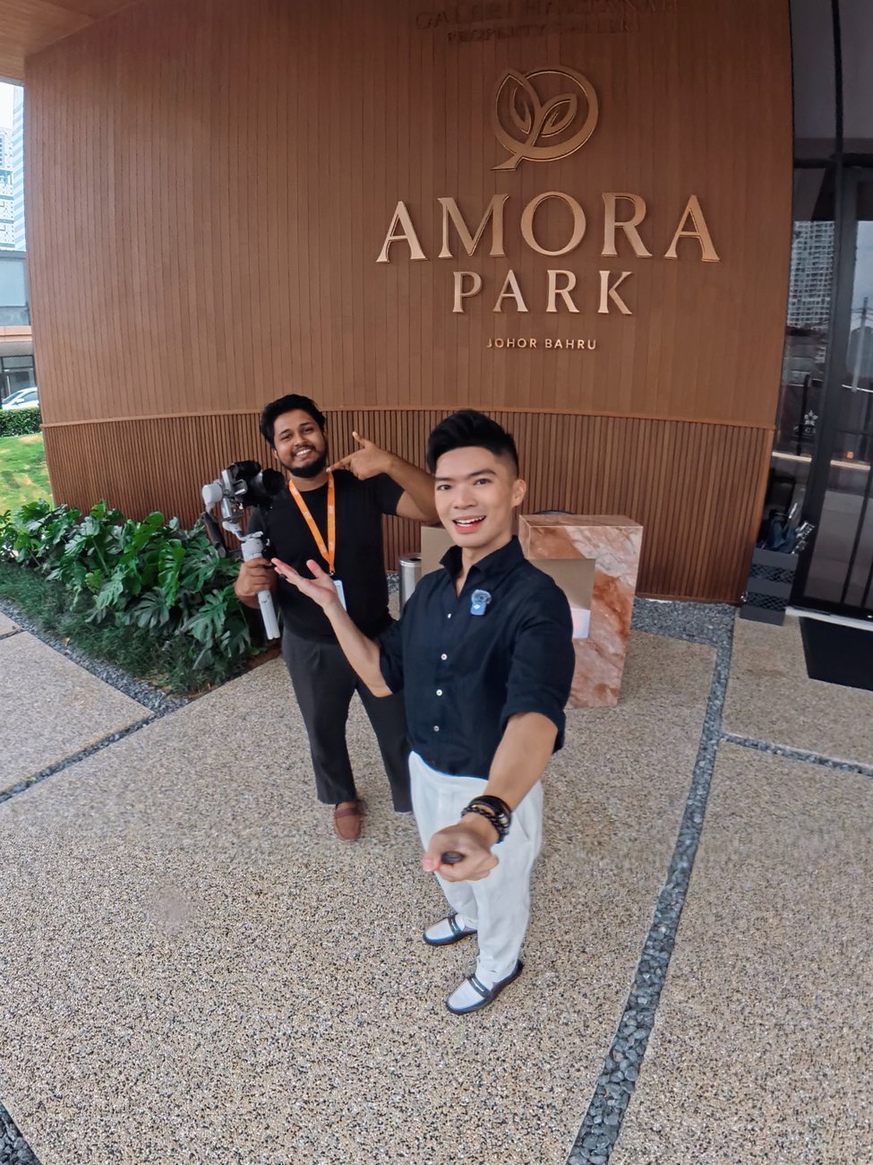 Dylan and the Micasa Media crew on location at Amora Park, Johor Bahru